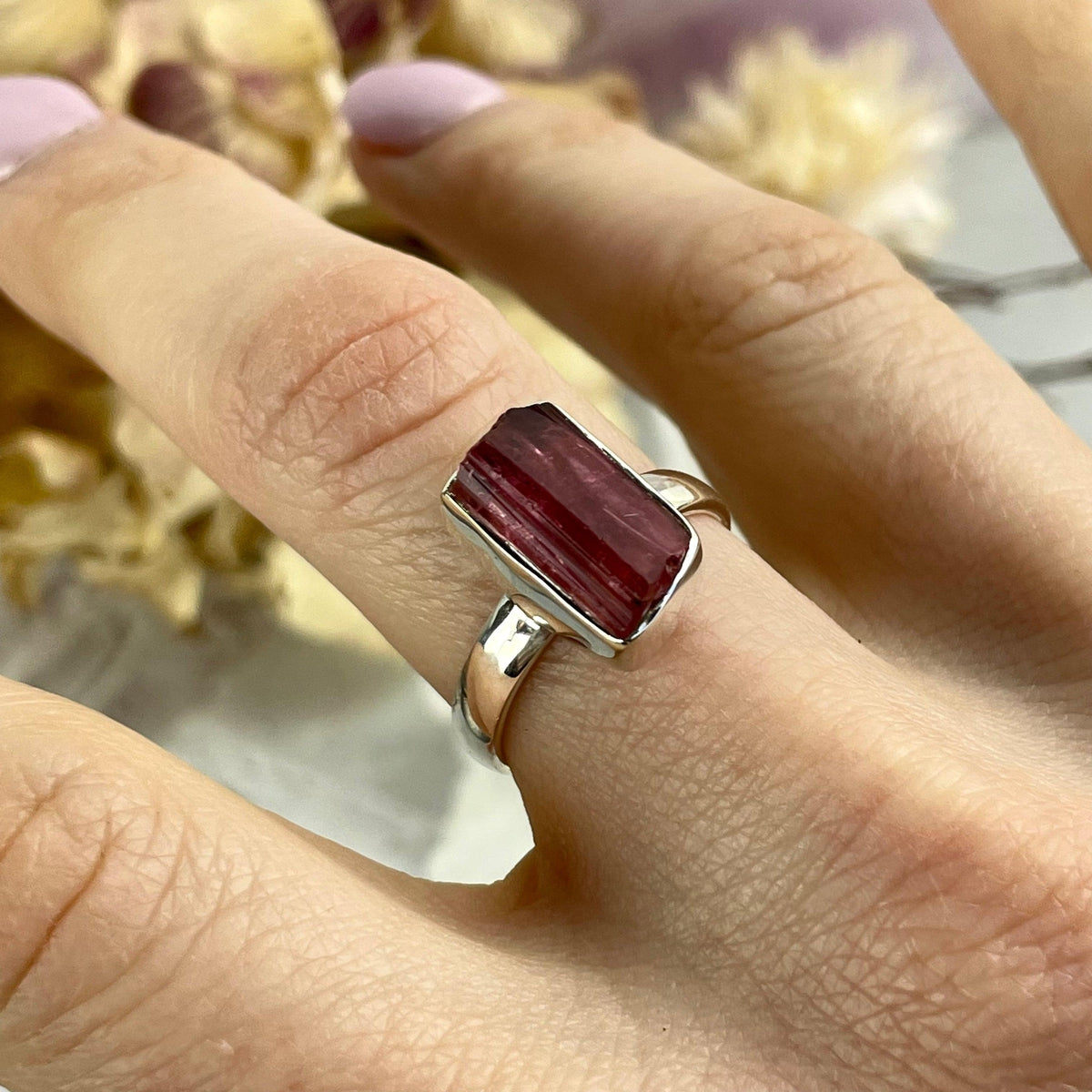 High Grade Pink Tourmaline Ring