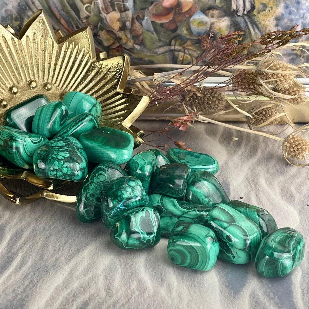 High Grade Malachite Tumbled Stones