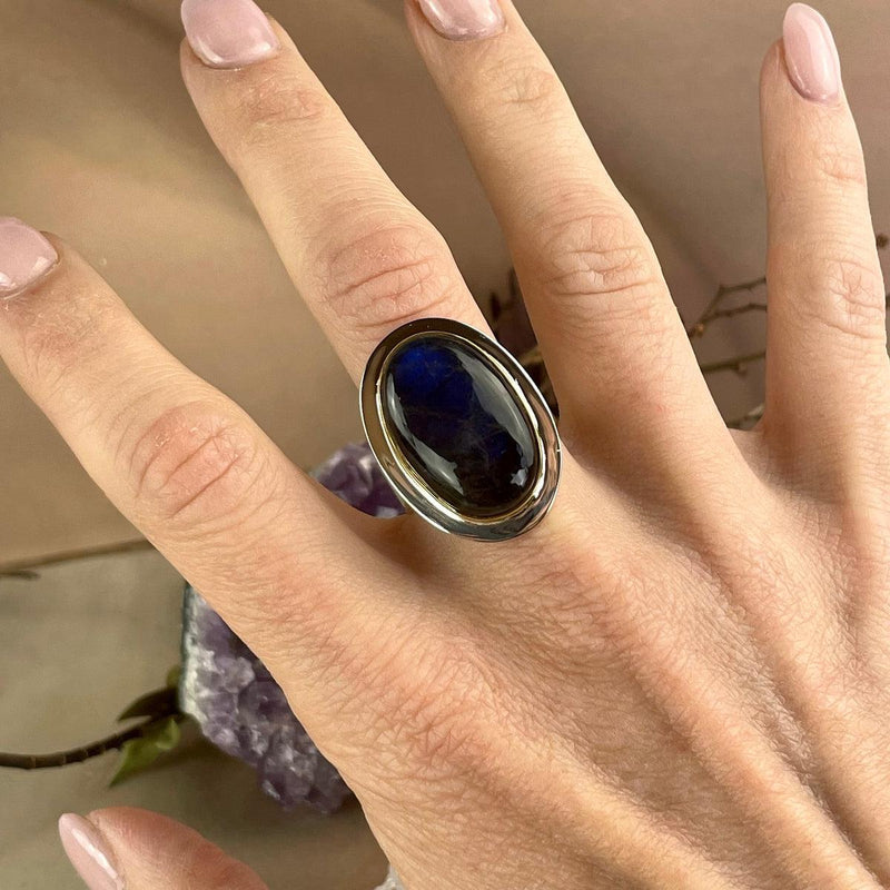 Deep Blue Labradorite Ring