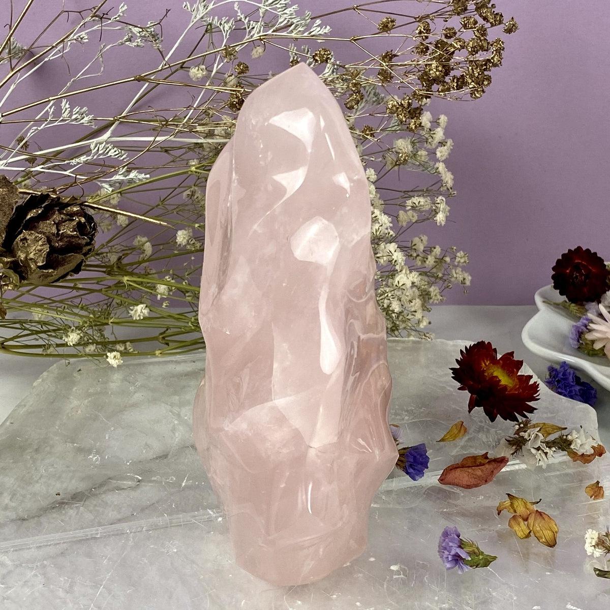 Rose Quartz Crystal Flames 12cm - 19cm
