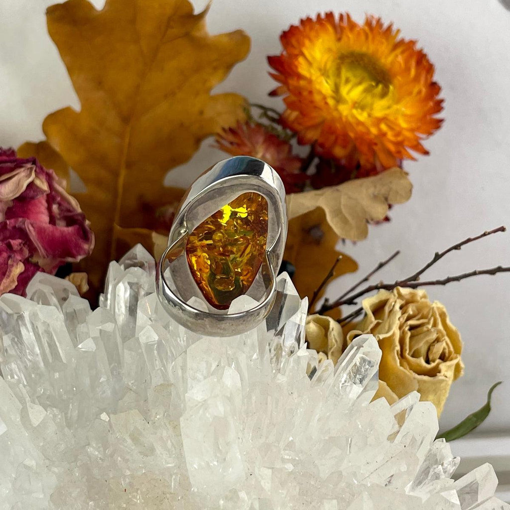 Contemporary Amber Ring
