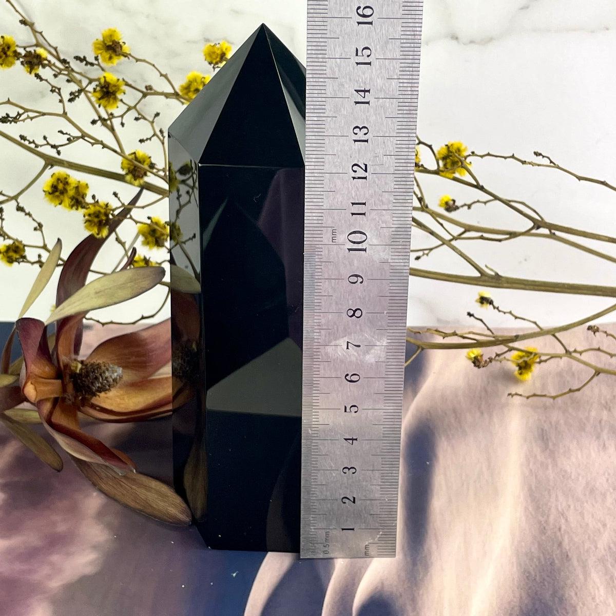 Black Obsidian Crystal Point 15cm