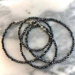 Silver Black Gemstone Beads