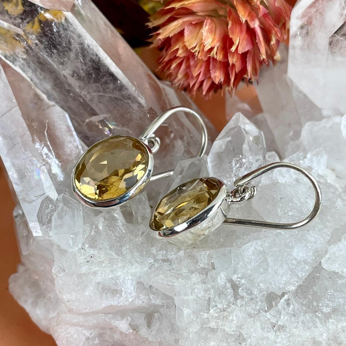 Yellow Crystal Drop Earrings