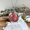 Pink Crystal Silver Pendant