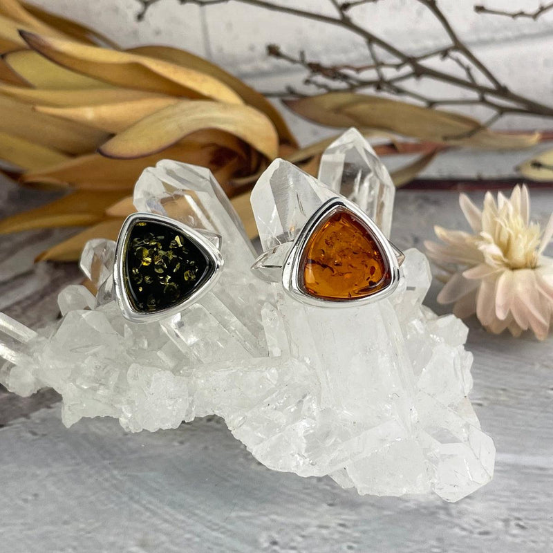 Triangle Baltic Amber Ring