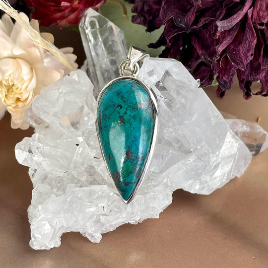 Chrysocolla Azurite Teardrop Pendant