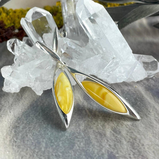 Baltic Amber Marquise Earrings
