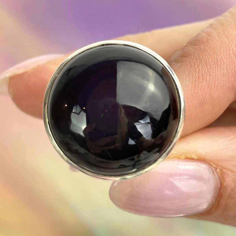 Volcanic Glass Silver Ring