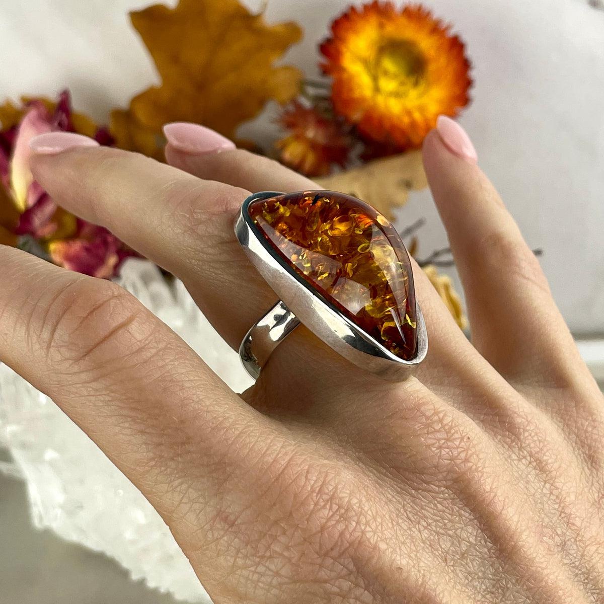 925 Silver Amber Ring