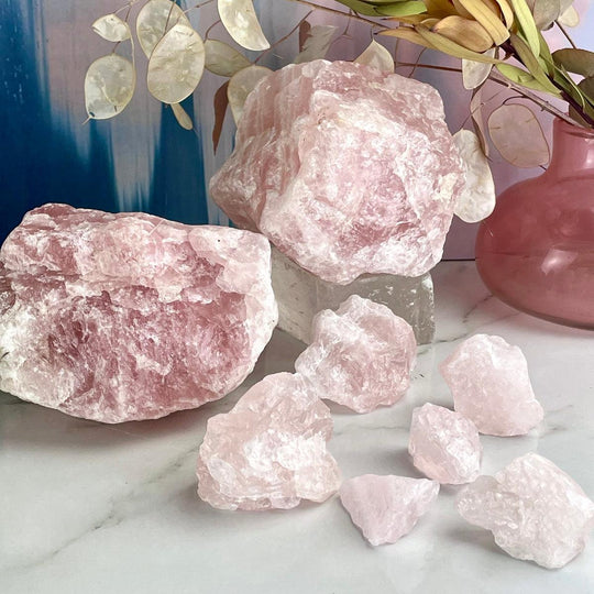Rose Quartz Raw Pink Crystals