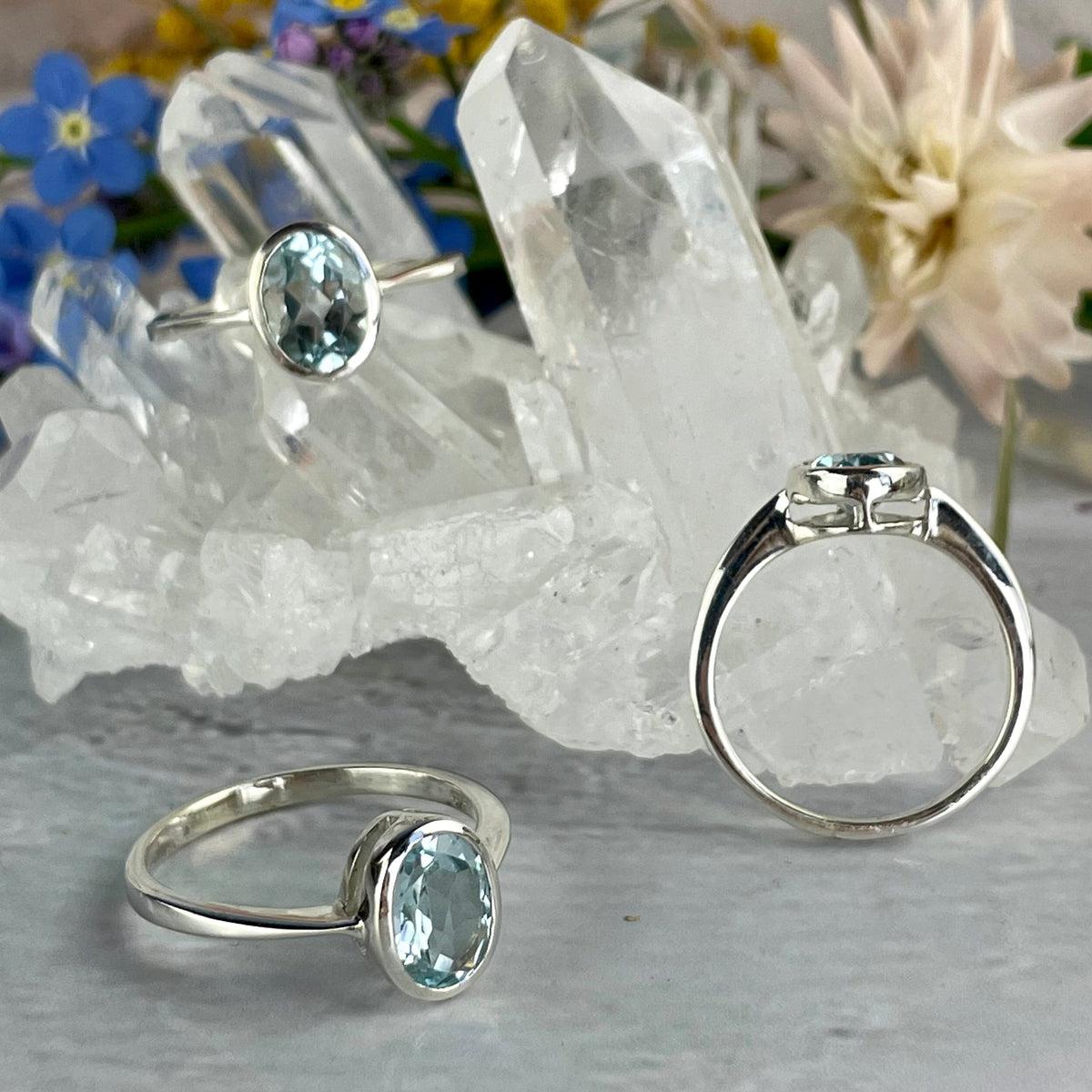 Blue Topaz Oval Cut Ring