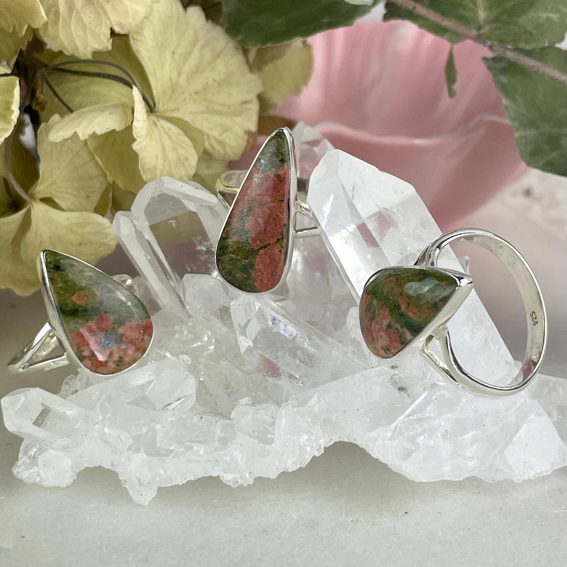 Unakite Sterling Silver Ring