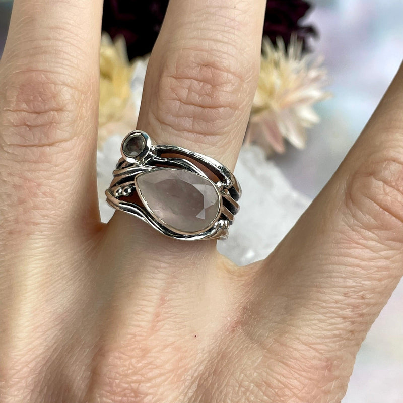 Rose Quartz Unique Ring