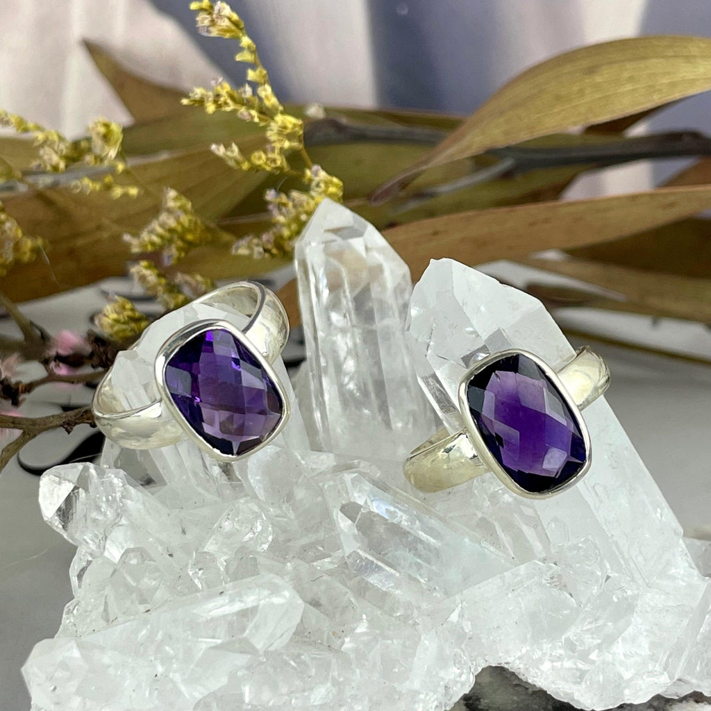 Rectangle Amethyst Ring