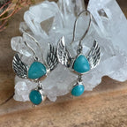 Amazonite Crystal Wing Earrings