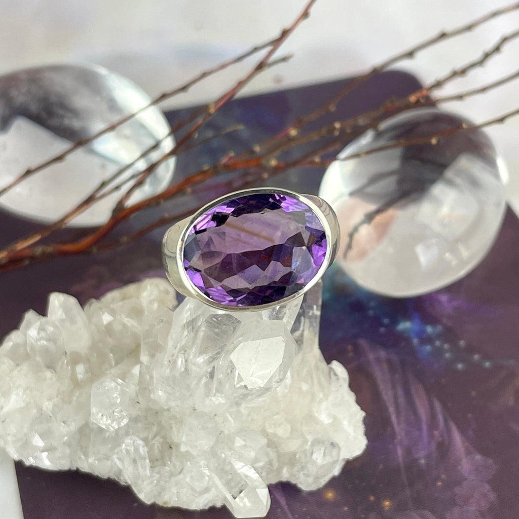 Unisex Amethyst Ring