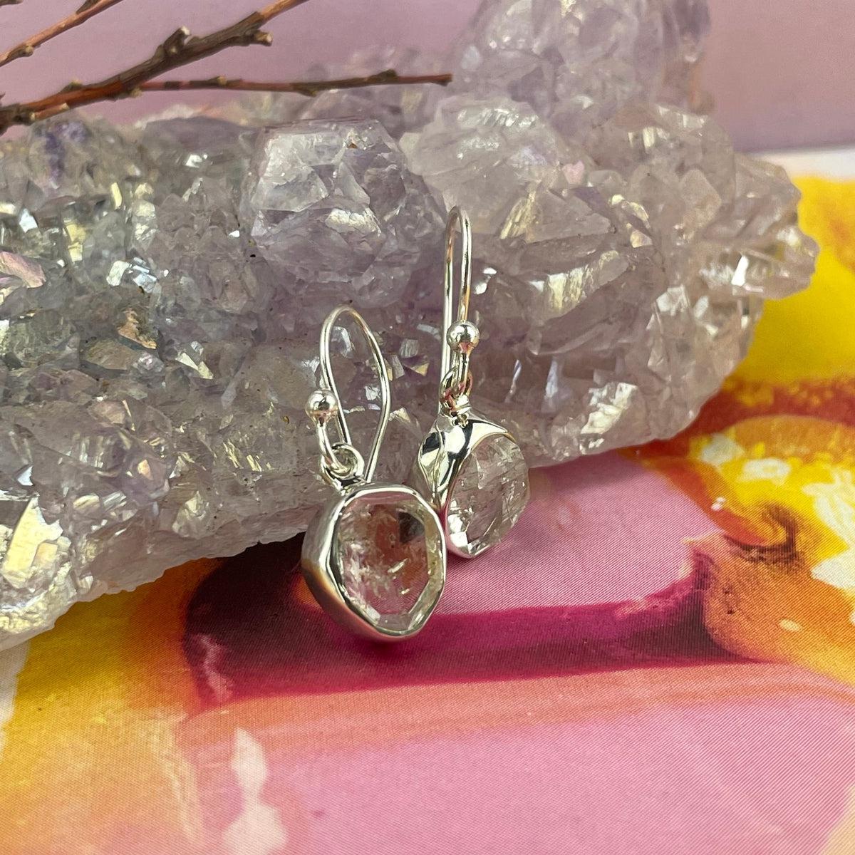 Rough Herkimer Diamond Earrings