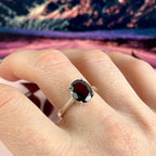 Garnet Gemstone Silver Ring