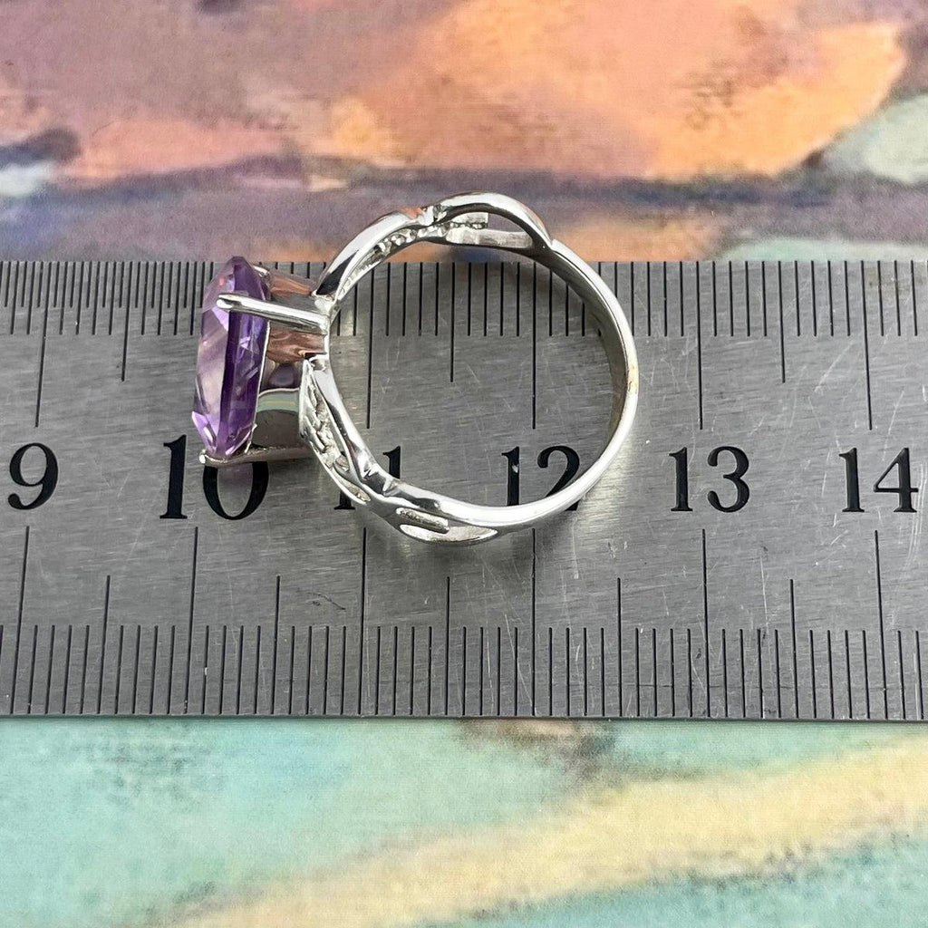 Triangle Shape Amethyst Ring