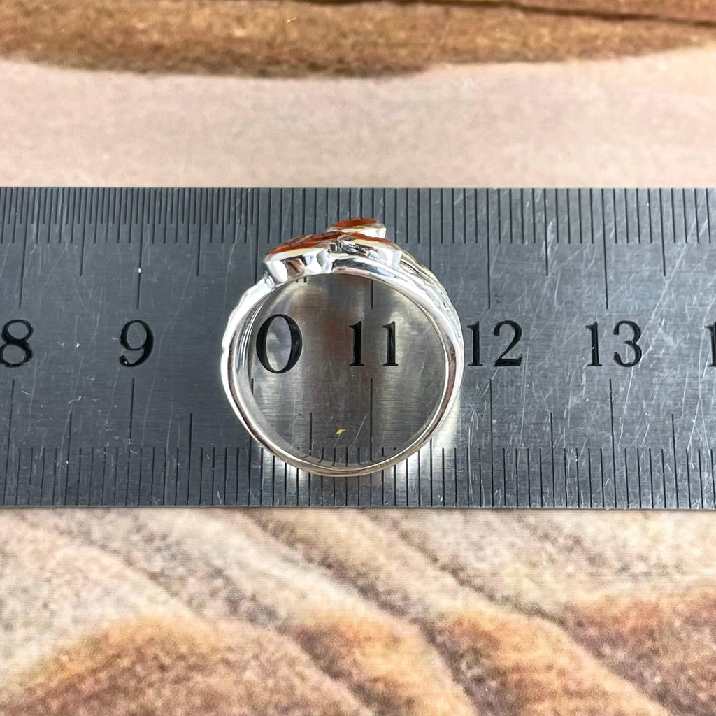 Orange Crystal Silver Ring