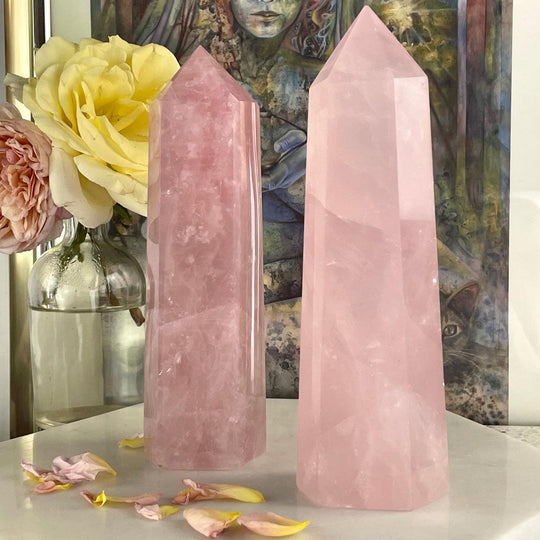 Rose Quartz Crystal Points 19.5-20.5cm