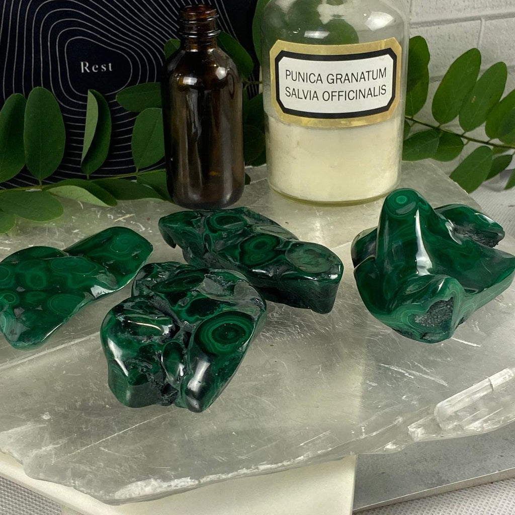 Polished Malachite Stones