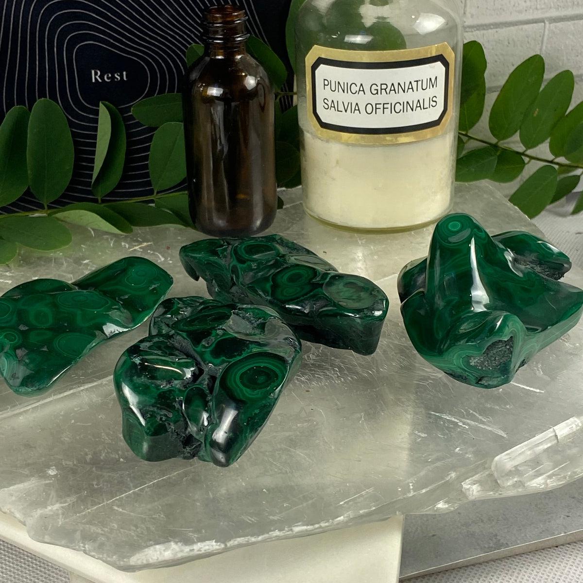 Polished Malachite Stones