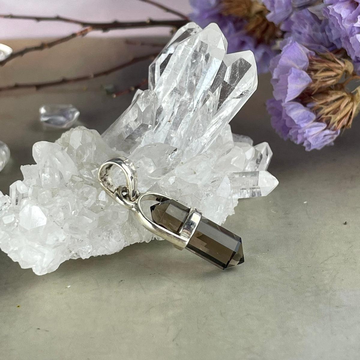 Brown Crystal Bar Pendant