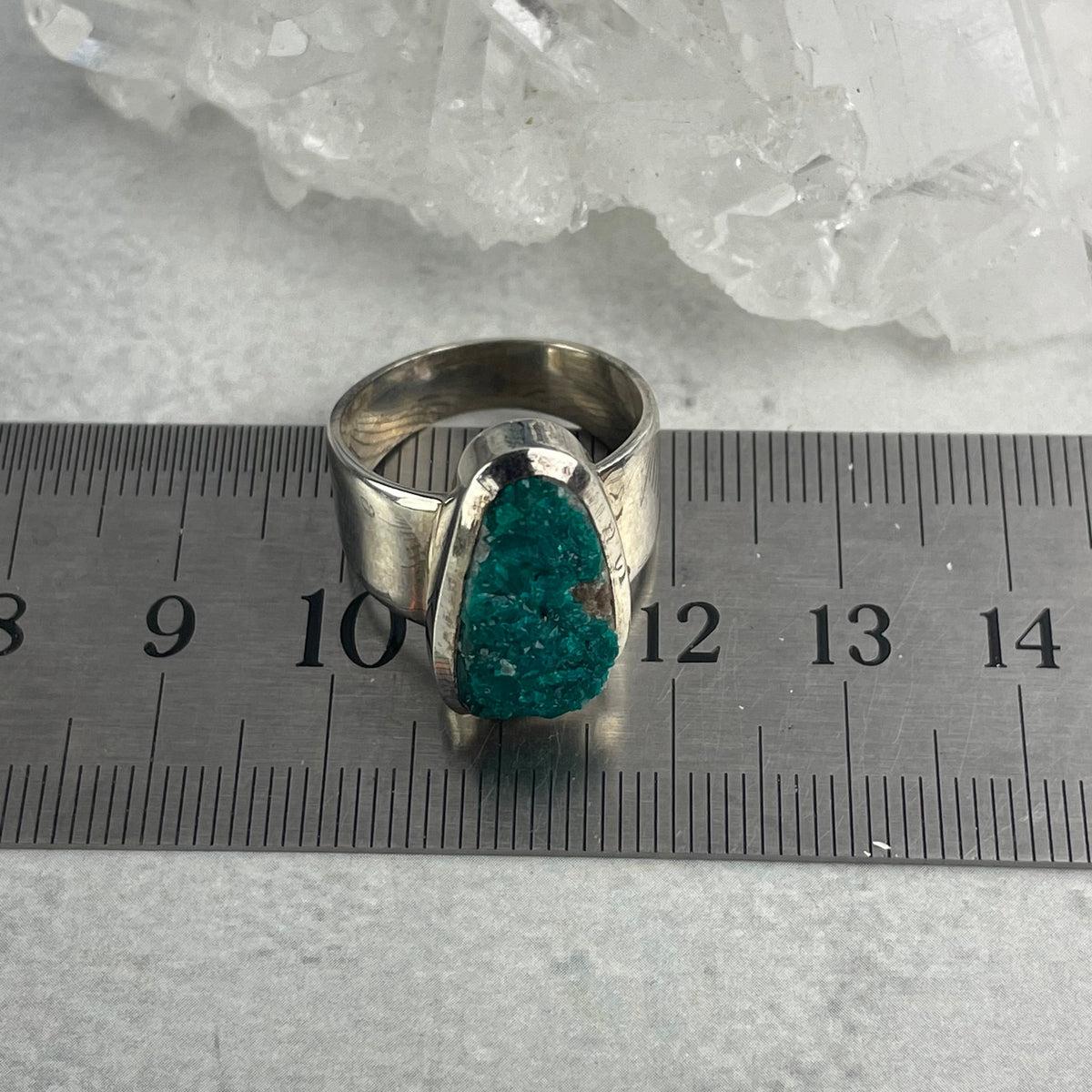 Dioptase Silver Band Ring