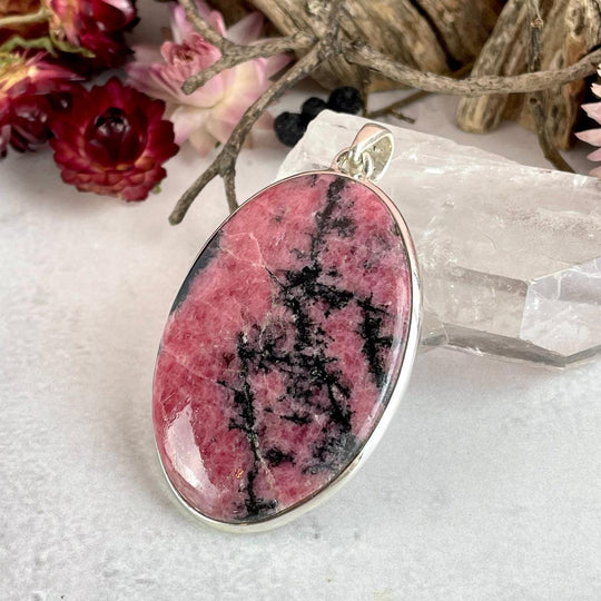 Rhodonite Oval Large Pendant