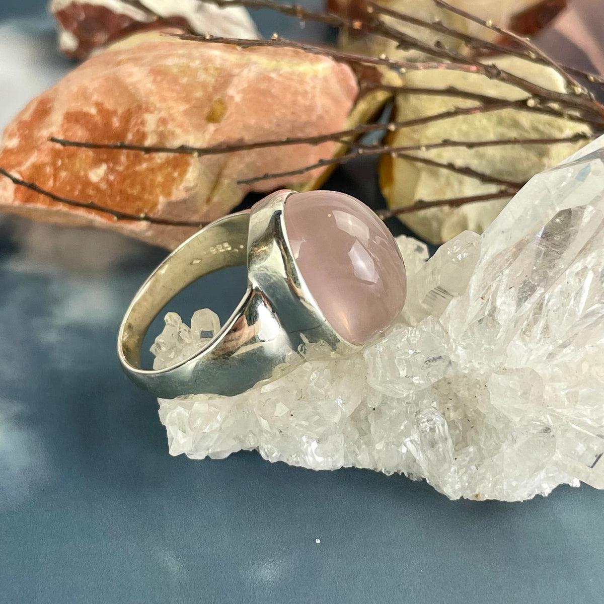 Rose Quartz Oval Ring
