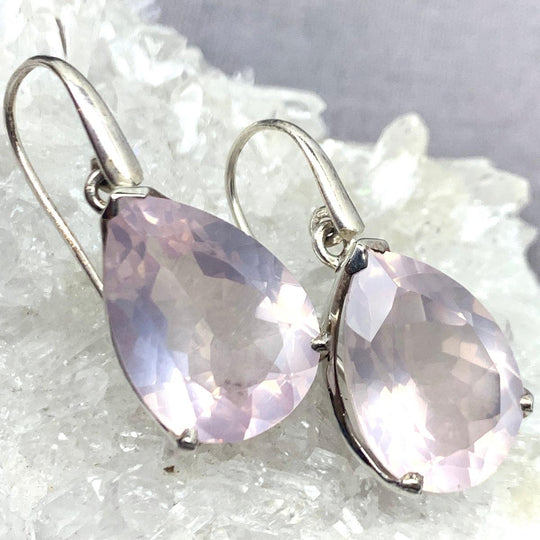 Rose Quartz Teardrop Earrings