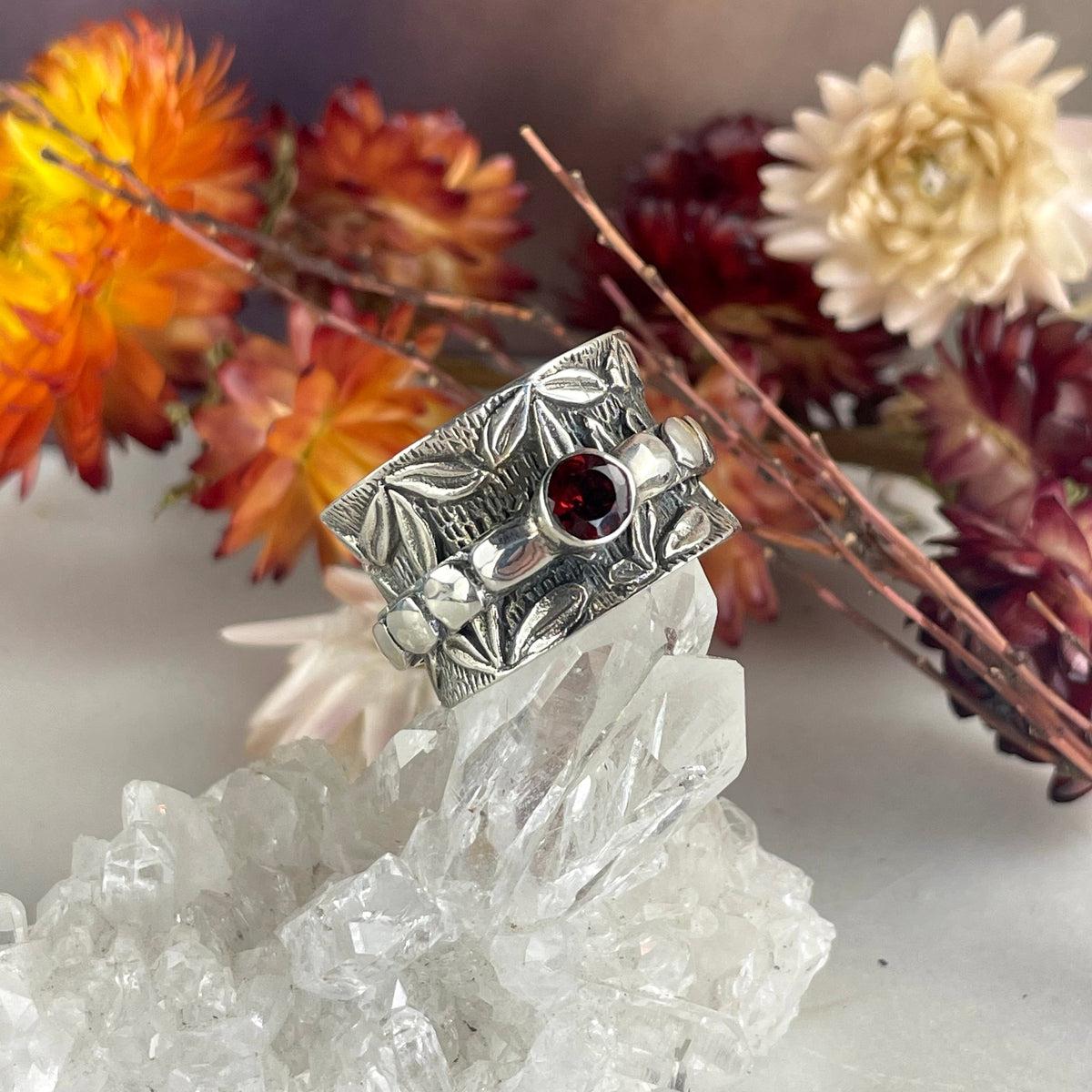 Garnet Unique Spinner Ring