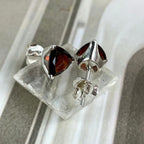 Trillion Cut Garnet Studs
