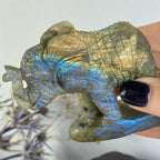 Labradorite Elephant Hand Carved Statue