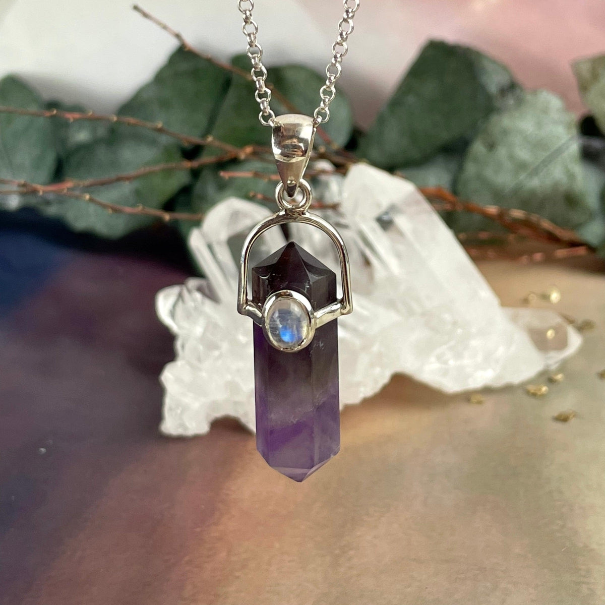Purple And Green Crystal Jewellery