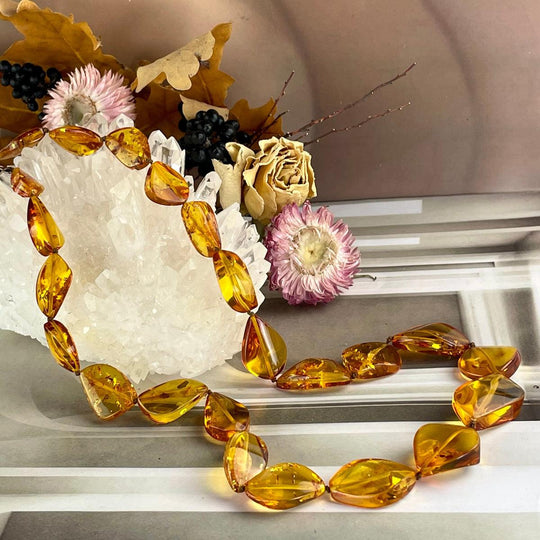 Baltic Amber Freeform Bead Necklace
