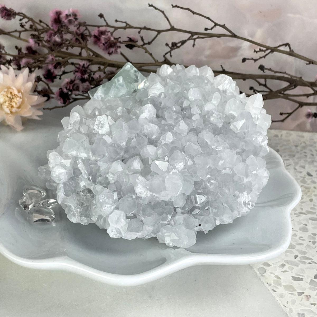 Green Fluorite Apophyllite Cluster