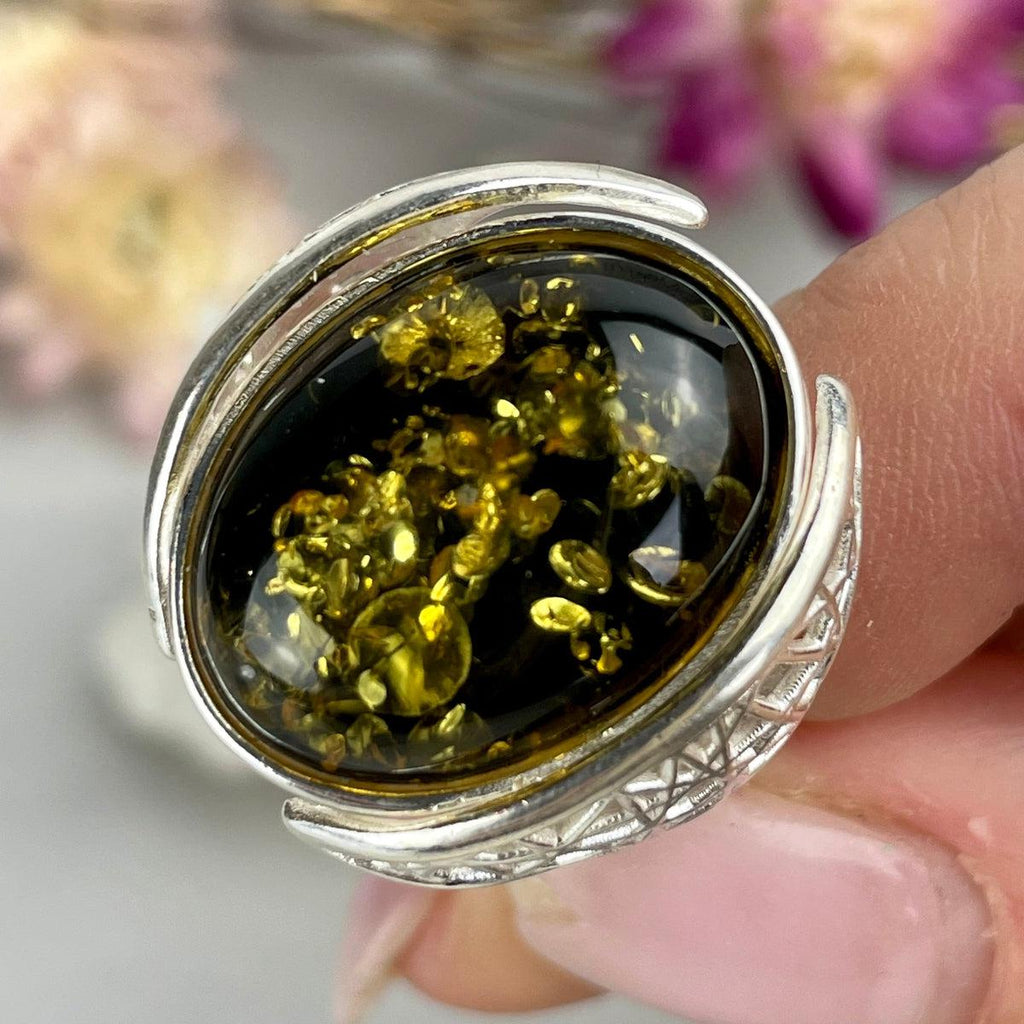 Black And Yellow Silver Ring
