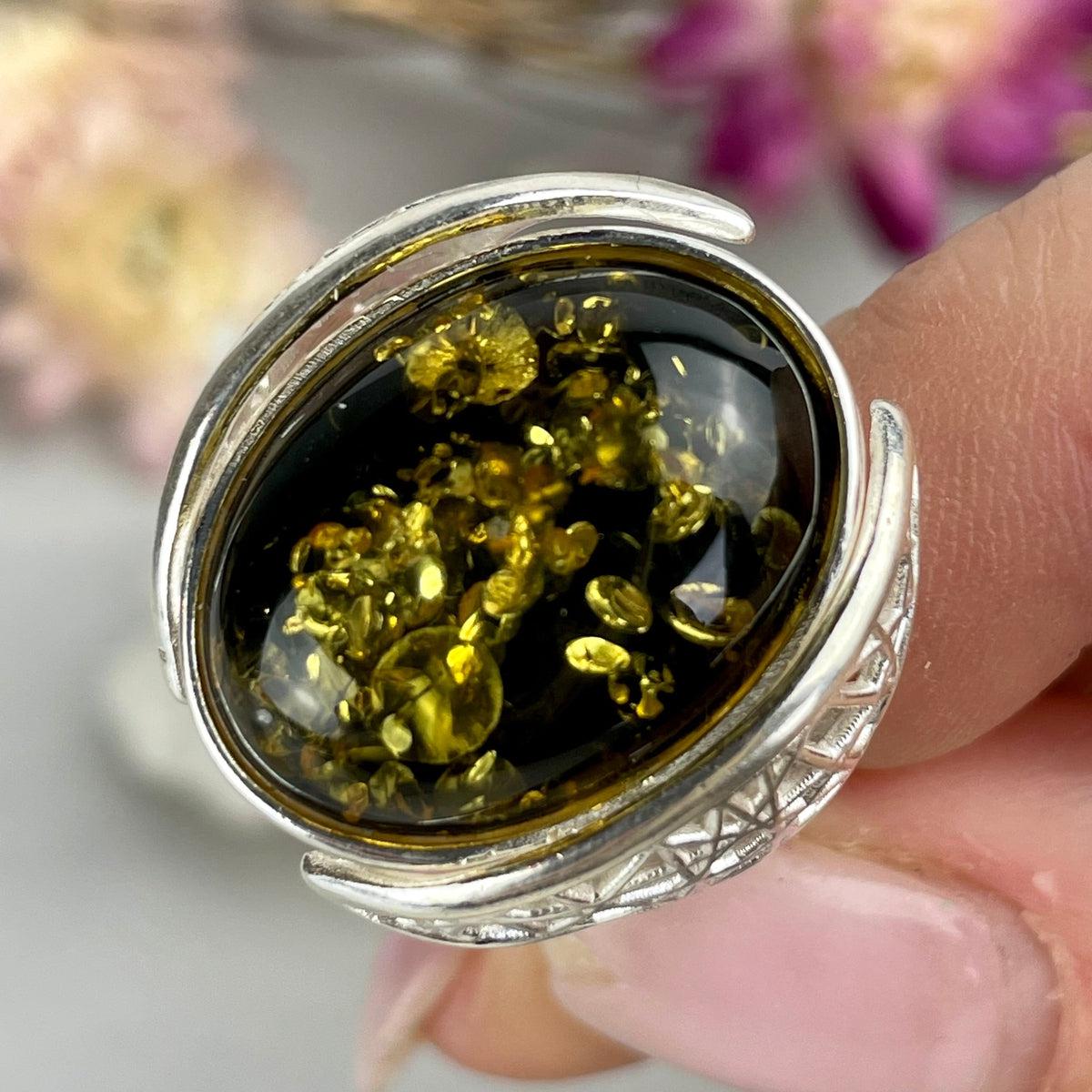 Black And Yellow Silver Ring