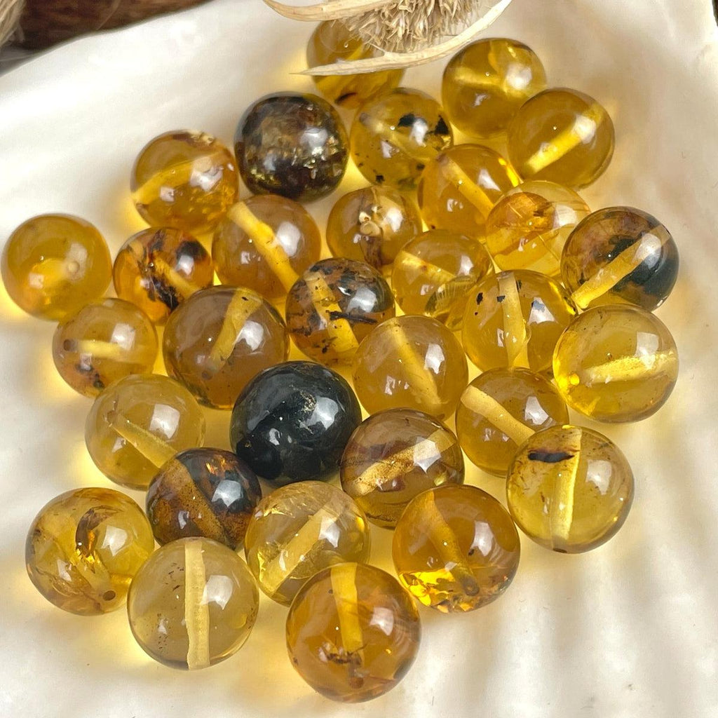 Yellow Brown Amber Bead