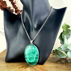 Green Stone Oval Pendant