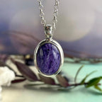 Charoite Silver Necklace