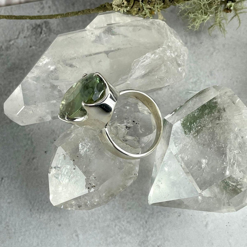 Green Amethyst Large Size Ring