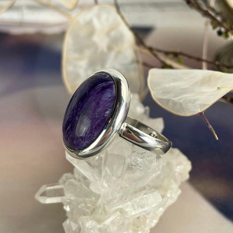 Oval Charoite Ring