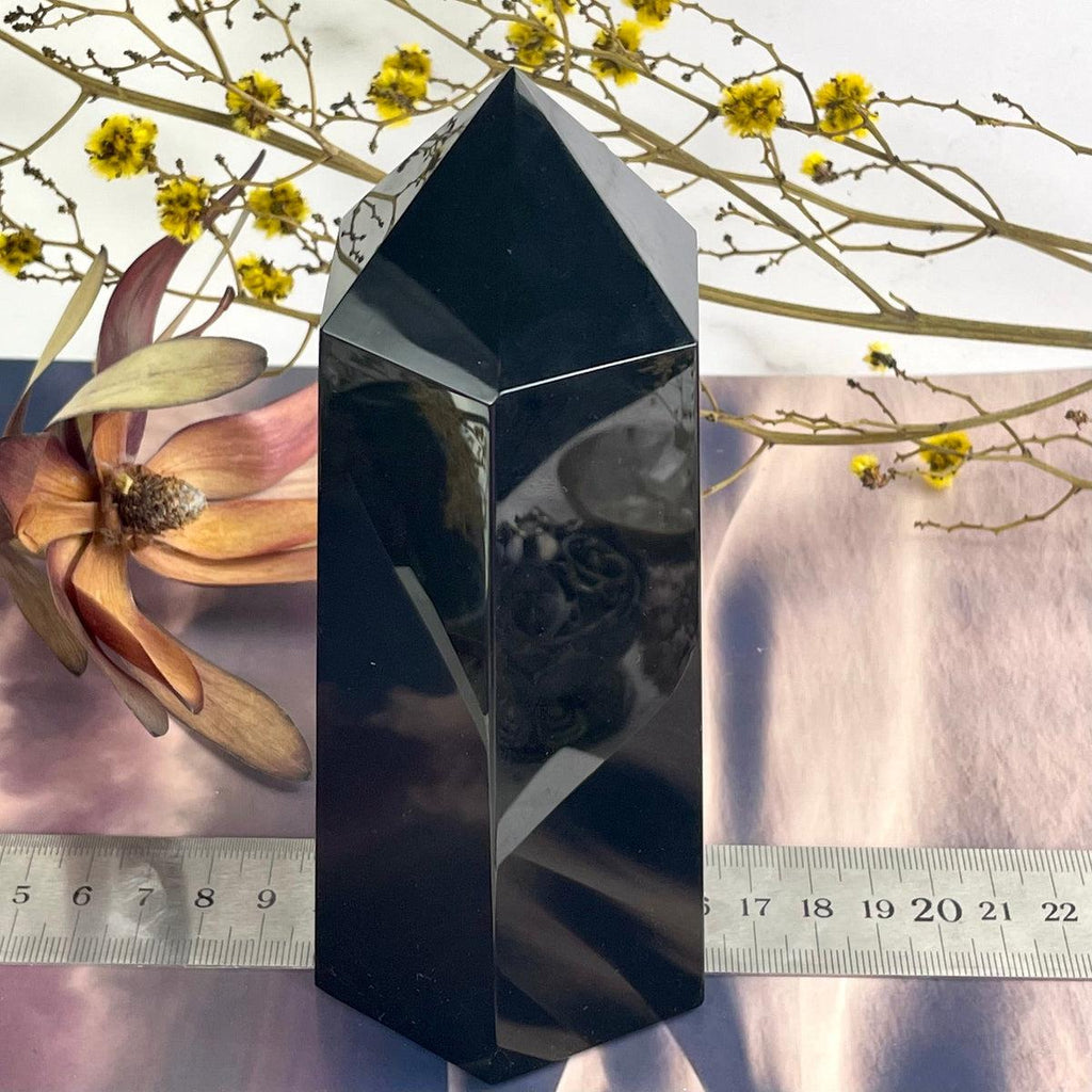 Black Obsidian Crystal Point 15cm