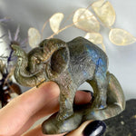 Labradorite Elephant Hand Carved Statue