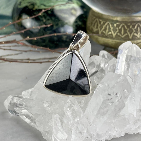 Black Tourmaline Triangle Pendant