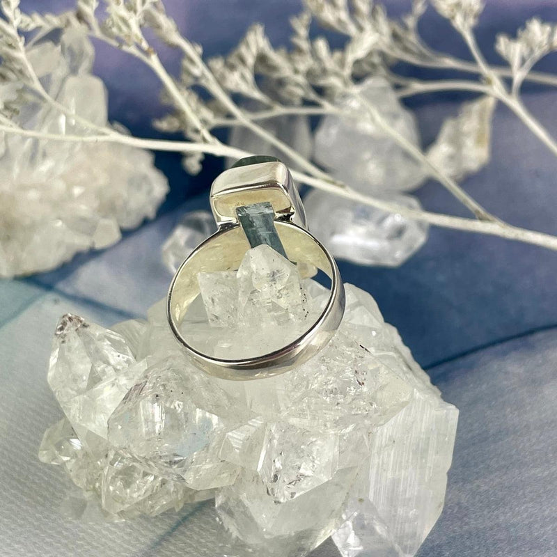 Authentic Aquamarine Crystal Ring